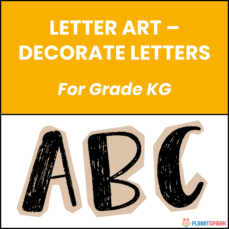 Class KG English Worksheet on Letter Art Activity