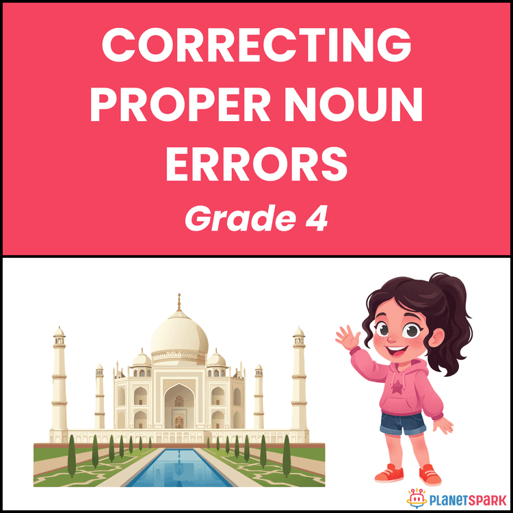 Class 4 Grammar Worksheet on Proper Noun Errors