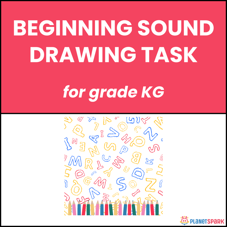 Class KG English Worksheet Beginning Sound Drawing
