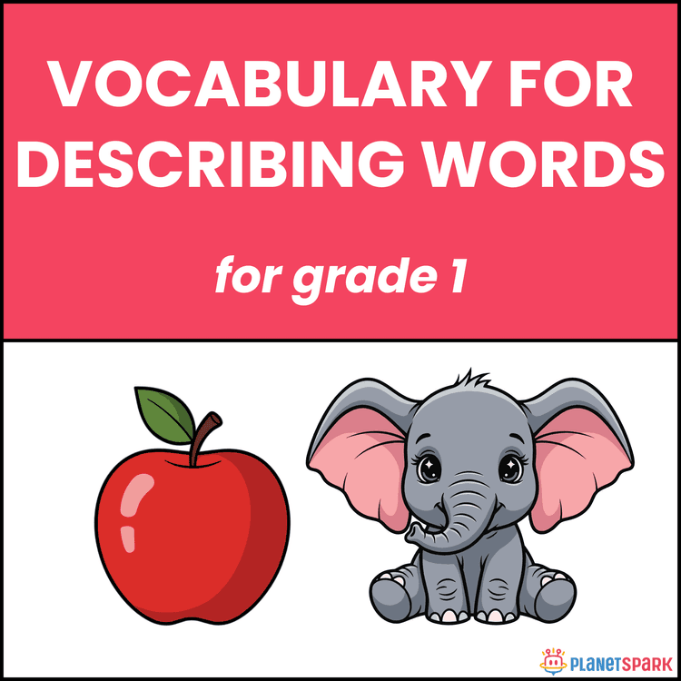 Class 1 English Grammar Worksheet for Describing Words