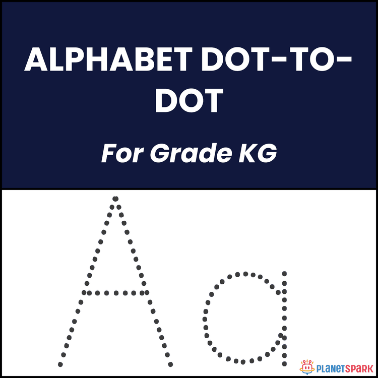 Class KG English Worksheet on Alphabet Dot to Dot