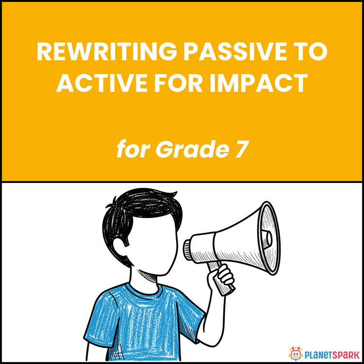 Class 7 Grammar Worksheet on Passive to Active Rewriting