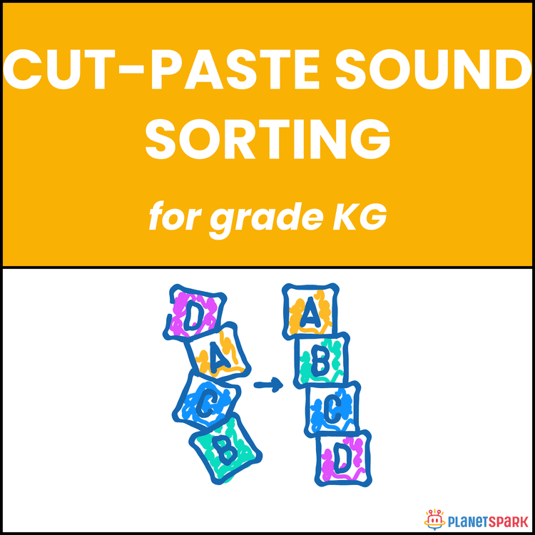 Class KG Grammar Worksheet Alphabet Cut Paste Ordering