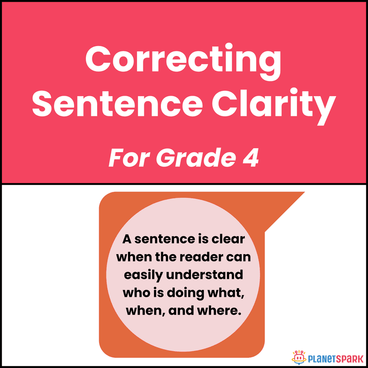 Class 4 English Grammar Worksheet on Sentence Clarity