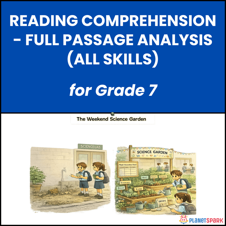 Class 7 English Worksheet on Passage Analysis