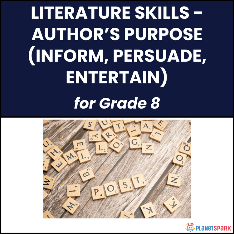 Class 8 Authors Purpose English Worksheet Set