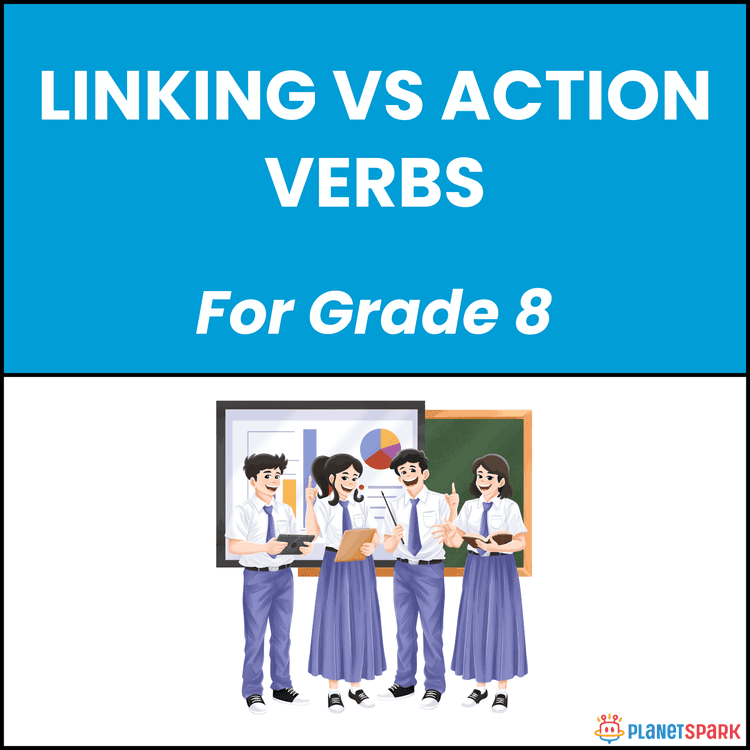 Class 8 Grammar Worksheet on Linking vs Action Verbs Explained