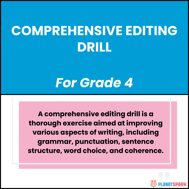 Class 4 Grammar Worksheet on Editing Practice