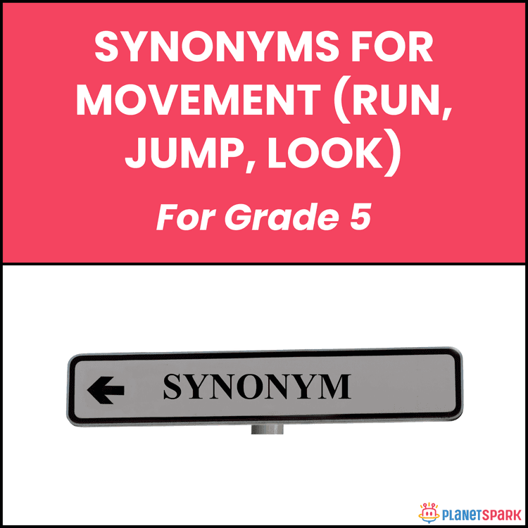 Class 5 English Worksheet on Synonyms for Movement