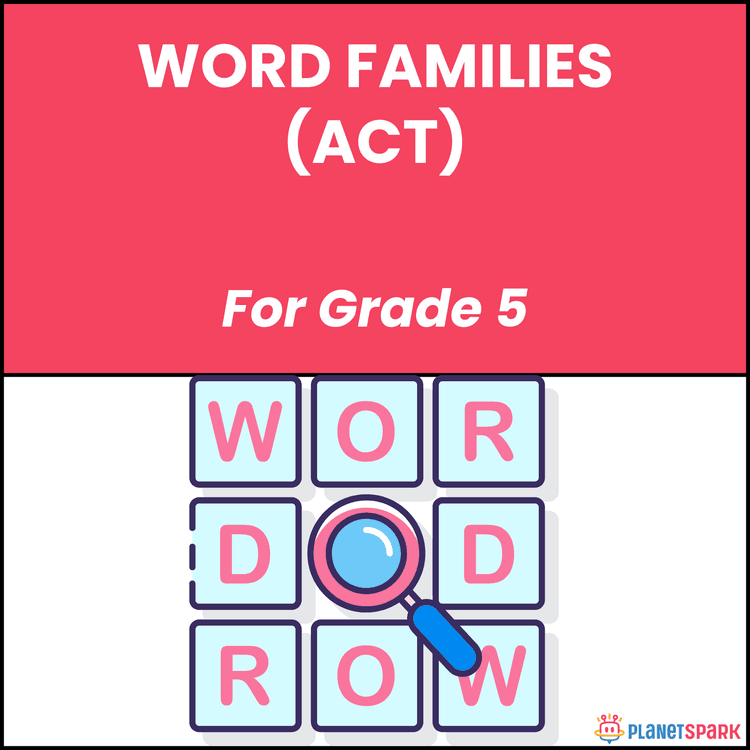Class 5 English Worksheet on Word Families Act Root