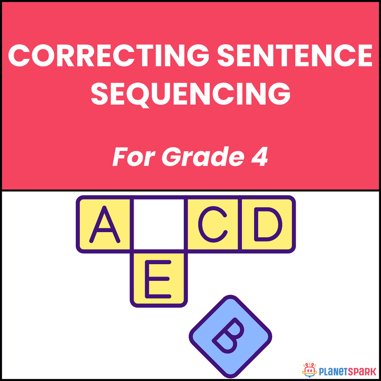Class 4 Grammar Worksheet on Sentence Sequencing