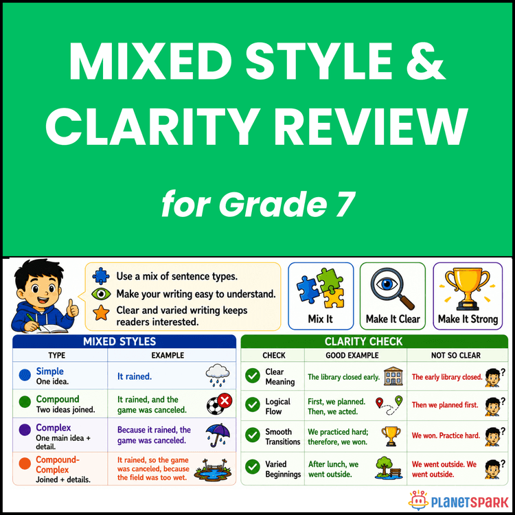 Class 7 Worksheet on Style and Clarity Review