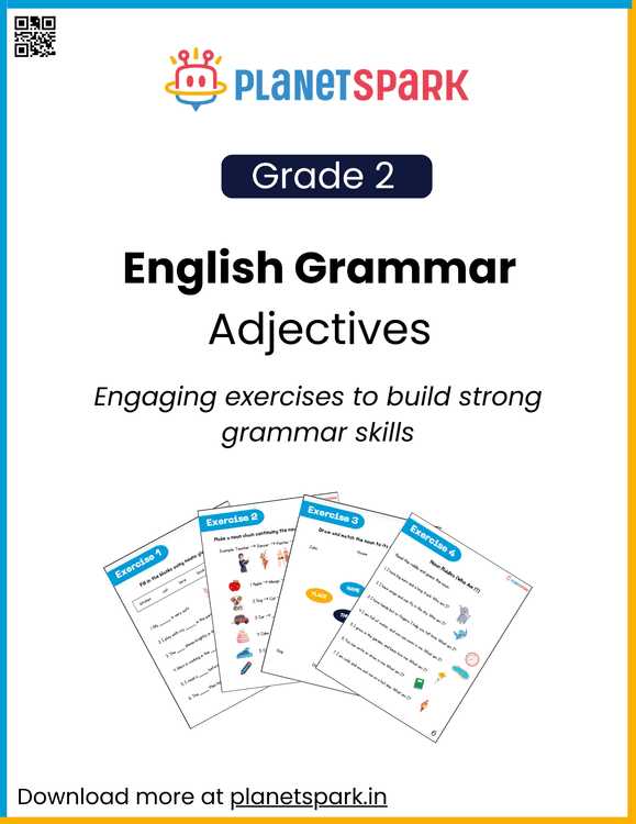Class 2 Adjective Practice Worksheet with Pictures
