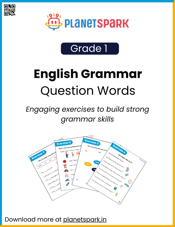 WH Questions – Class 1 Grammar Worksheet