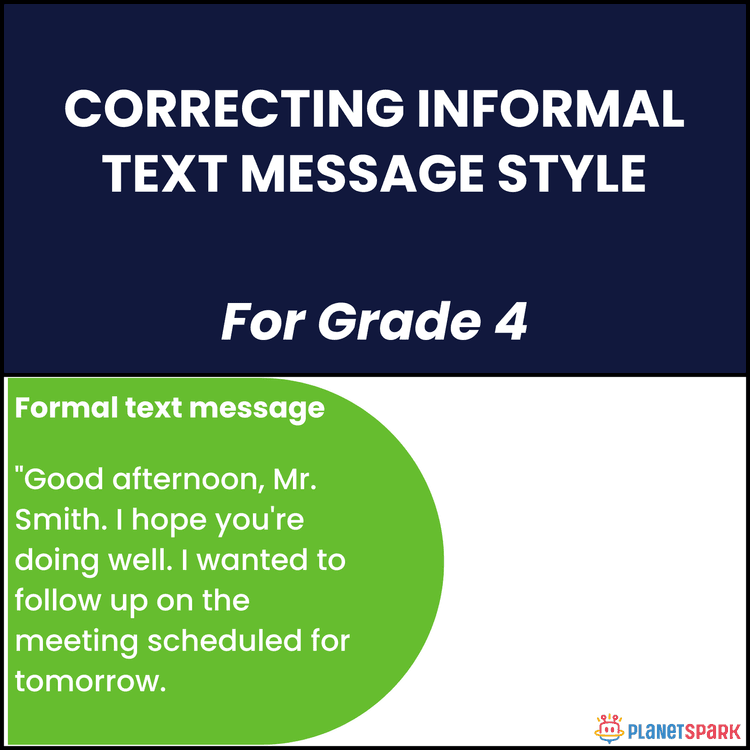 Class 4 Grammar Worksheet on Formal Writing Style