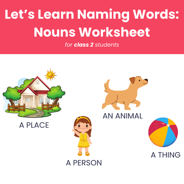 Class 2 One-Word Worksheet on Identifying Nouns