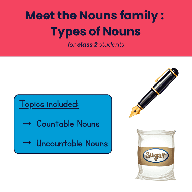 Class 2 Worksheet on Countable vs Uncountable Nouns