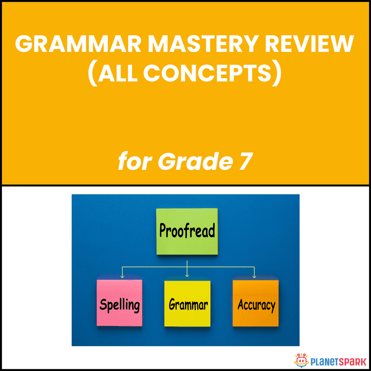 Class 7 Grammar Worksheet on Grammar Mastery Review