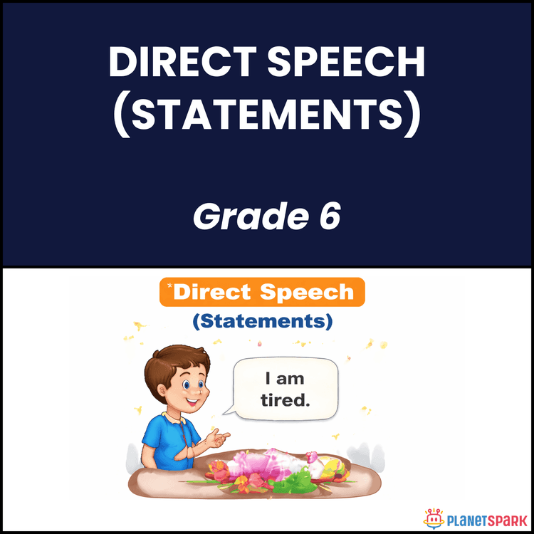 Class 6 Direct Speech Statements English Worksheet