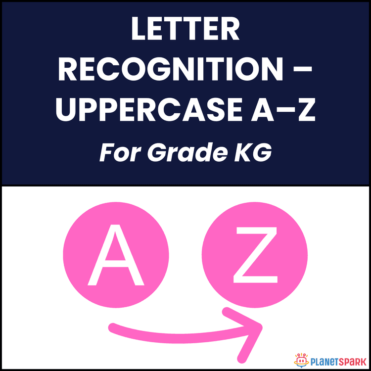 Class KG English Worksheet on Uppercase Letters A–Z