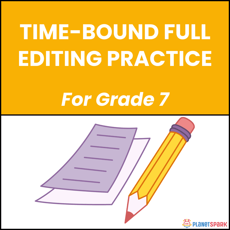 Class 7 English Worksheet on Editing Practice