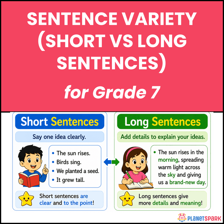 Class 7 Worksheet on Short and Long Sentences