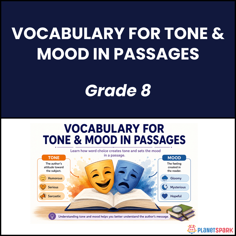 Class 8 Vocabulary Worksheet on Tone and Mood