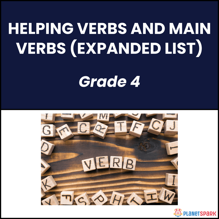 Class 4 Helping and Main Verbs English Worksheet