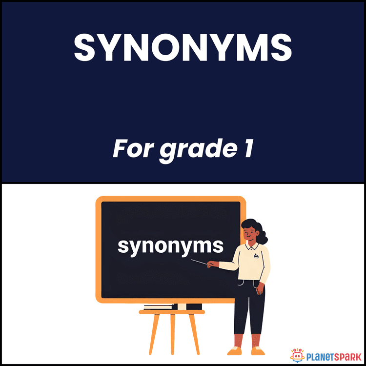Class 1 Grammar Worksheet on Synonyms Practice
