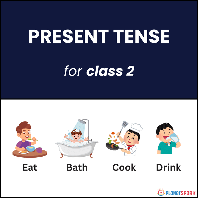 Class 2 English Grammar Worksheet on Present Tense