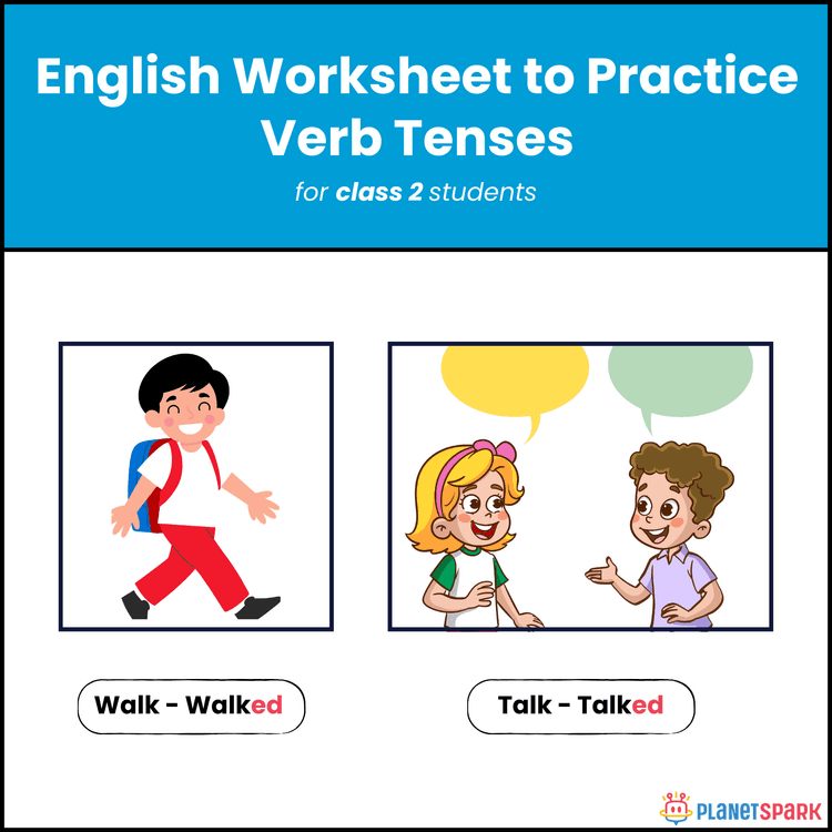 Class 2 Grammar Worksheet to Practice Verb Tenses