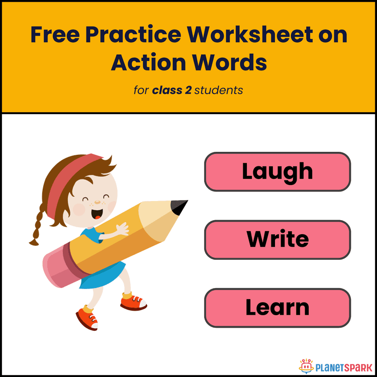 Class 2 English Worksheet on Identifying Verbs