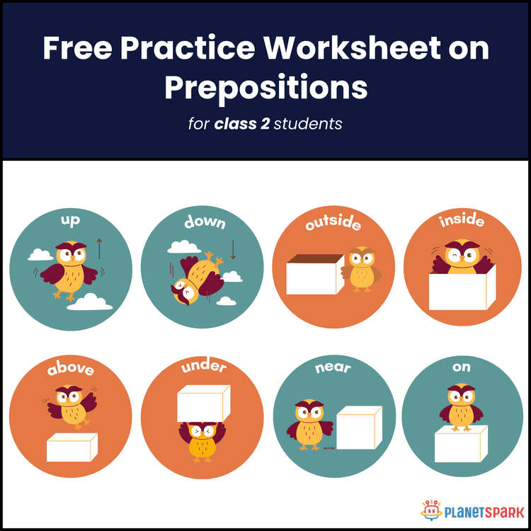 Class 2 Grammar Worksheet to Learn Prepositions