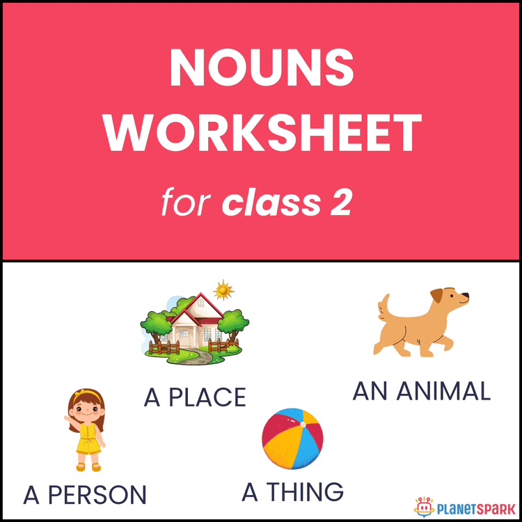 Class 2 Match the Following Worksheet on Nouns