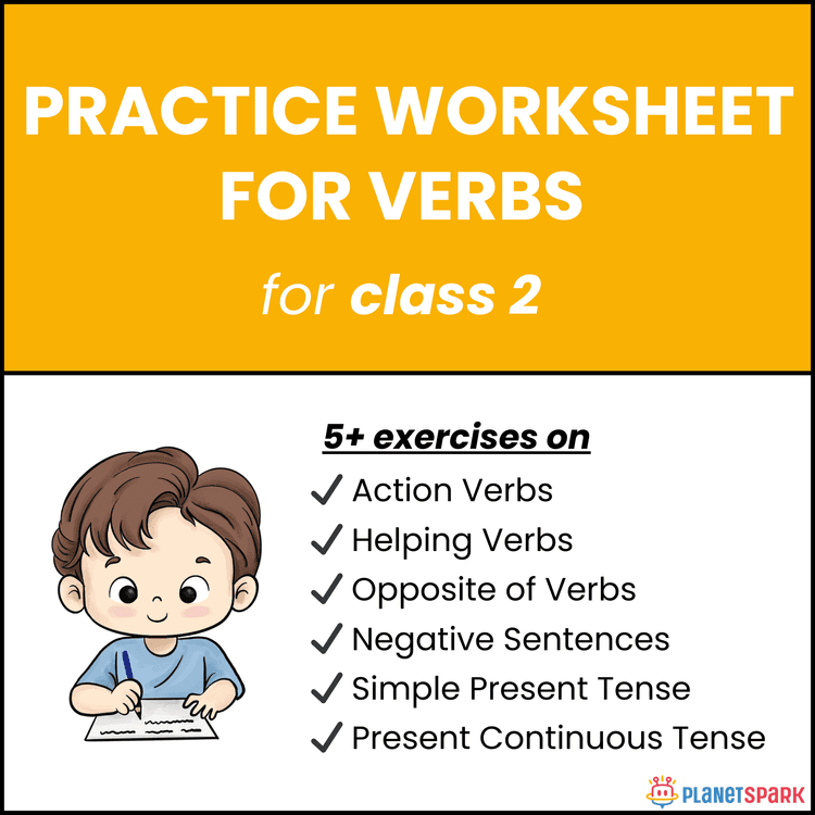 Class 2 Worksheet on Using Verbs in Sentences