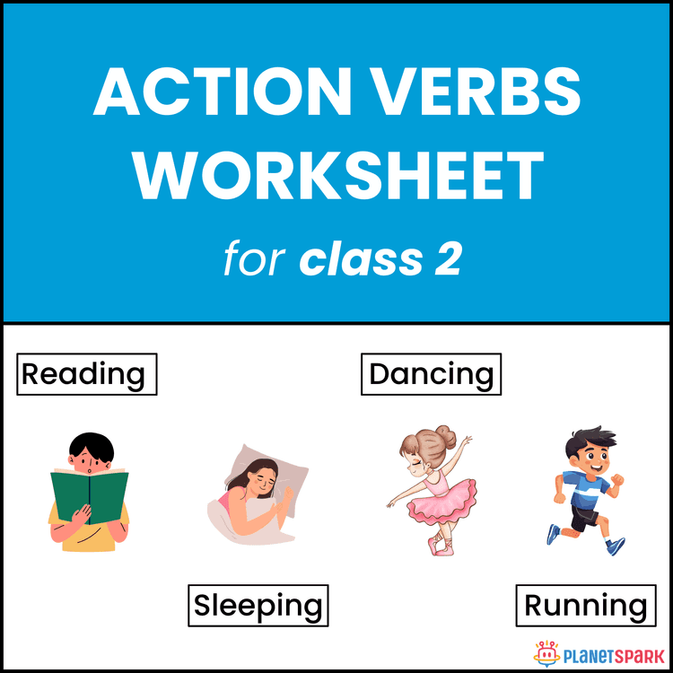 Class 2 English Worksheet on Action Verbs