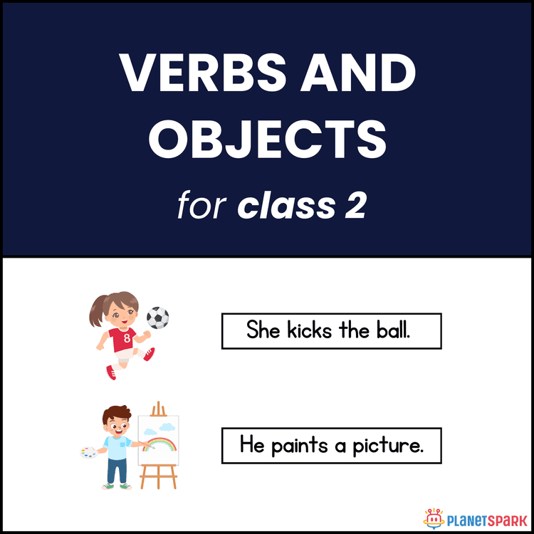 Class 2 Grammar Worksheet: Verbs and Their Objects