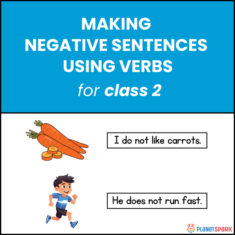 Class 2 Worksheet on Making Negative Sentences