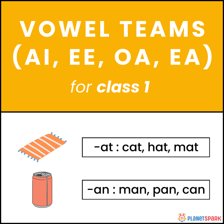Vowel Teams Practice – Class 1 Worksheet