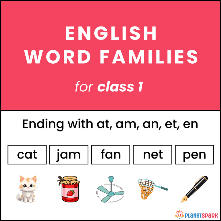 Word Families Practice – Class 1 Sheet