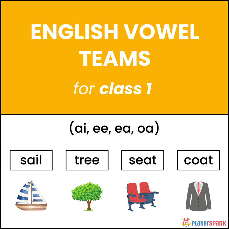 Vowel Team Words – Class 1 Worksheet