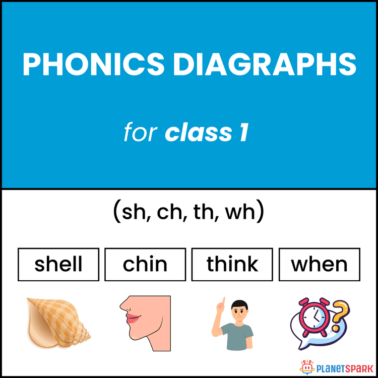 Digraphs sh, ch, th, wh – Class 1 Worksheet