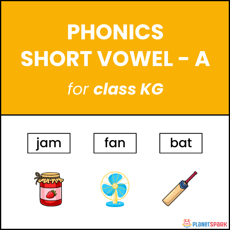 KG Phonics Worksheet – Short Vowel 'a' Sound Practice