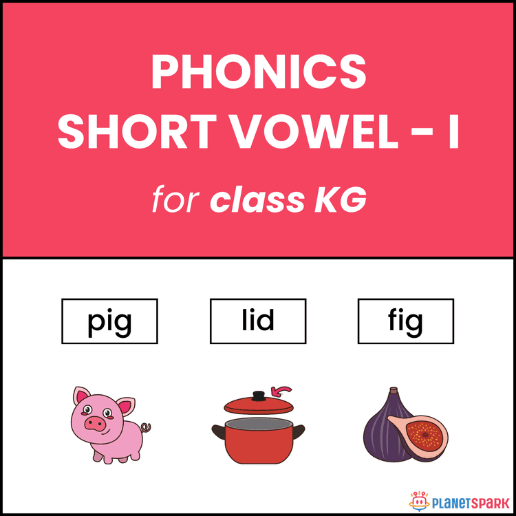 KG English Worksheet – Short Vowel 'i' 