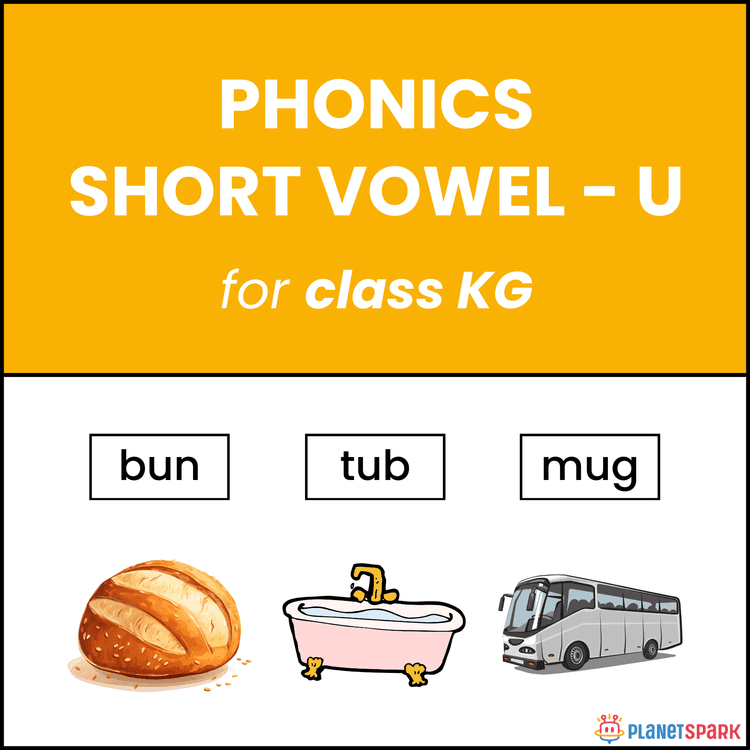 KG Worksheet on Short Vowel 'u' 