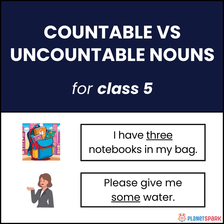 Class 5 Grammar Worksheet on Countable and Uncountable Nouns – Usage and Practice