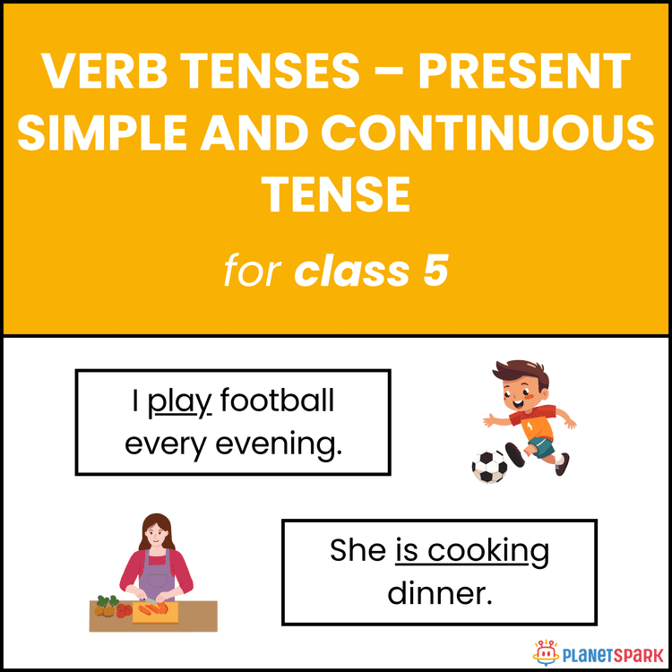 Class 5 English Worksheet on Present Tense – Simple and Continuous Forms