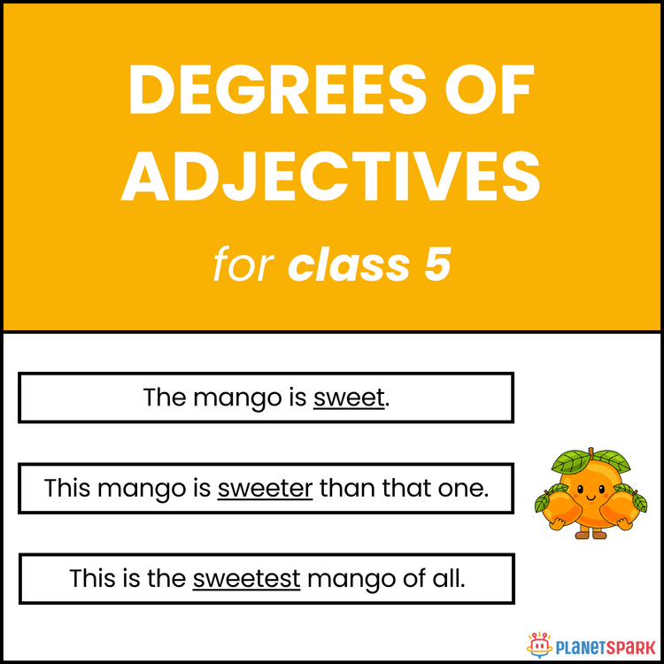 Class 5 English Worksheet on Degrees of Adjectives – Positive, Comparative, Superlative
