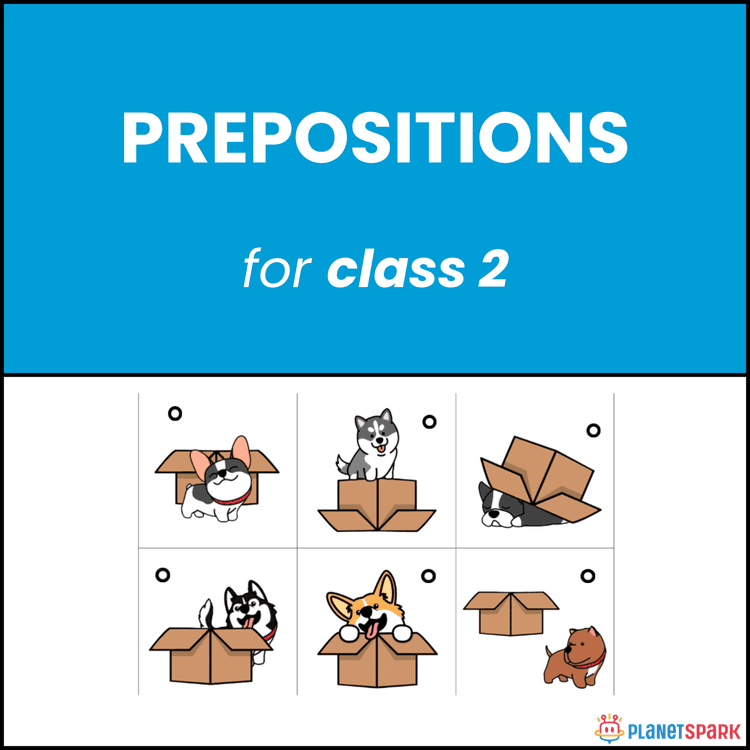 Class 2 English Worksheet on Prepositions of Place