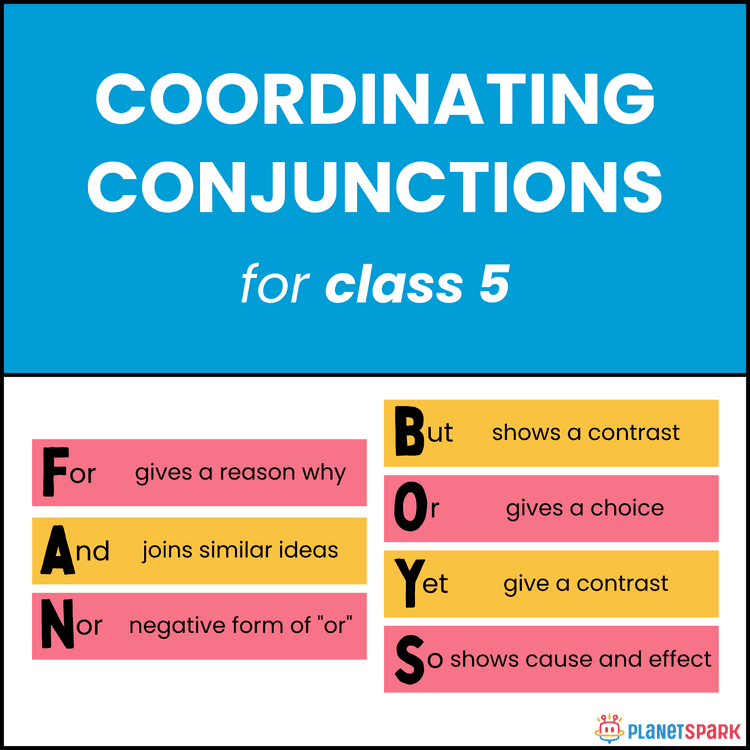 Class 5 English Worksheet Coordinating Conjunctions